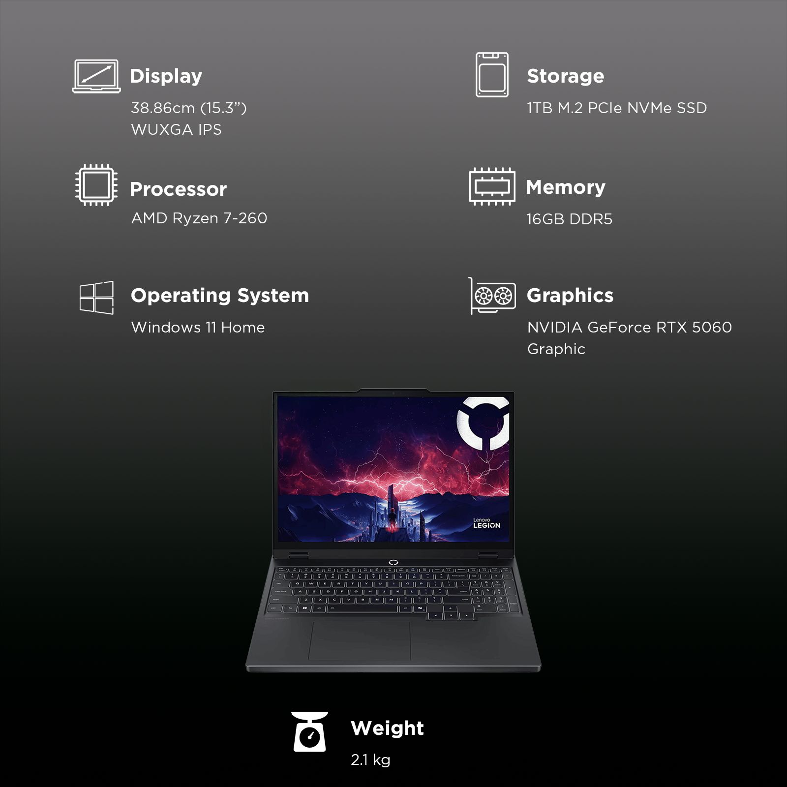 Lenovo Legion 5 15AHP10 AMD Ryzen 7 Gaming Laptop (16GB, 1TB SSD, Windows 11 Home, 8GB Graphics, 15.3 Inch 165 Hz WUXGA IPS Display, NVIDIA GeForce RTX 5060, MS Office Home 2024, Eclipse Black, 2.1 KG) Lenovo Legion 5 15AHP10 AMD Ryzen 7 Gaming Laptop (16GB, 1TB SSD, Windows 11 Home, 8GB Graphics, 15.3 Inch 165 Hz WUXGA IPS Display, NVIDIA GeForce RTX 5060, MS Office Home 2024, Eclipse Black, 2.1 KG)_3