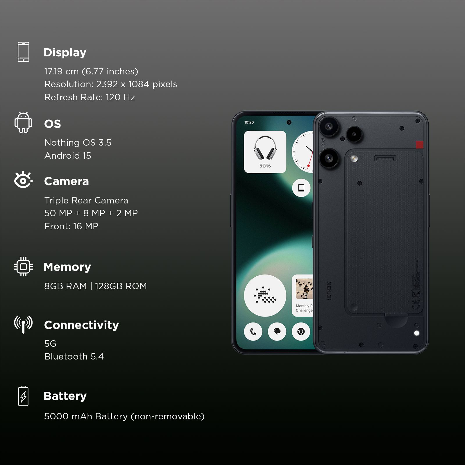 Nothing Phone 3a Lite 5G (8GB RAM, 128GB, Black)_3