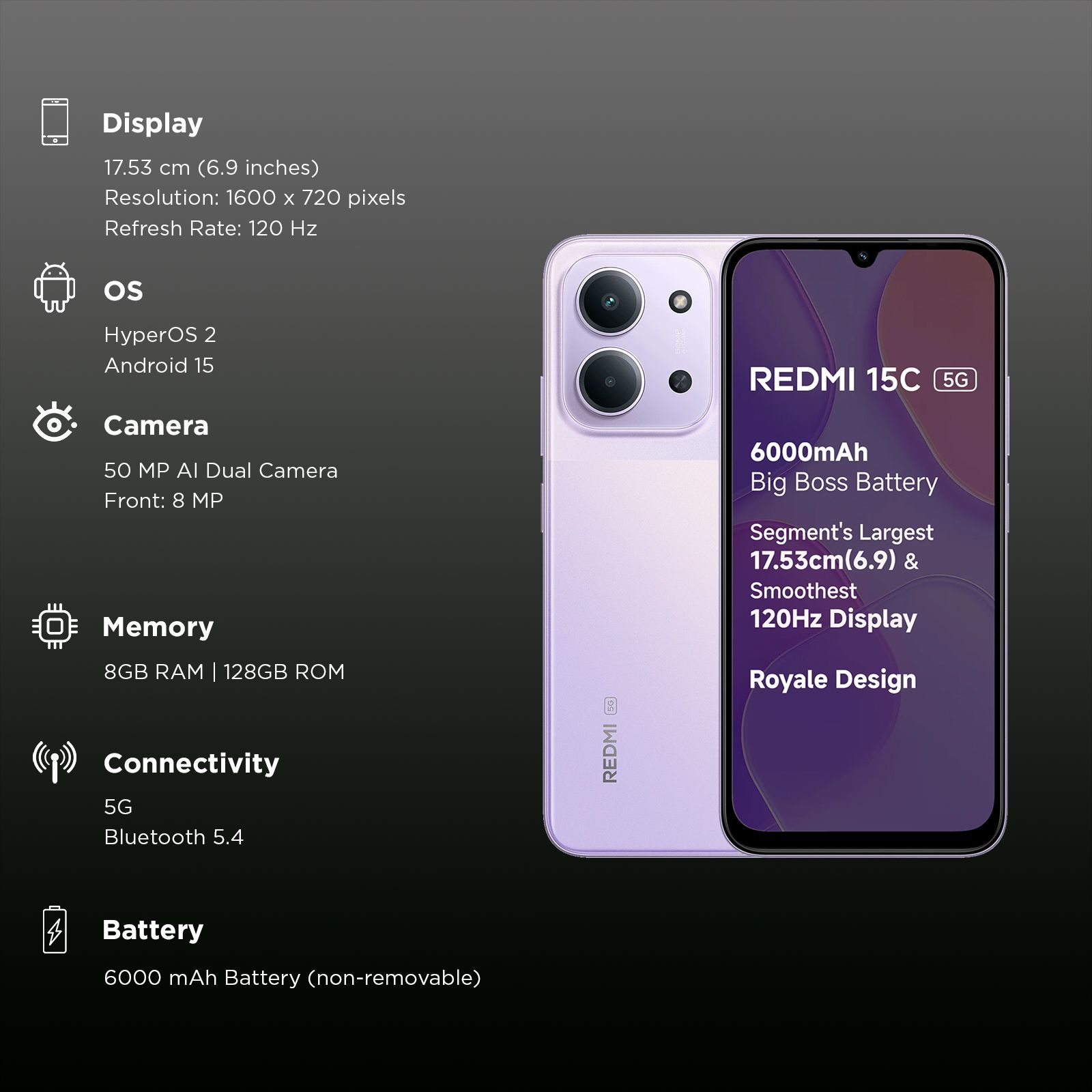 Redmi 15C 5G (8GB RAM, 128GB, Dusk Purple)_3