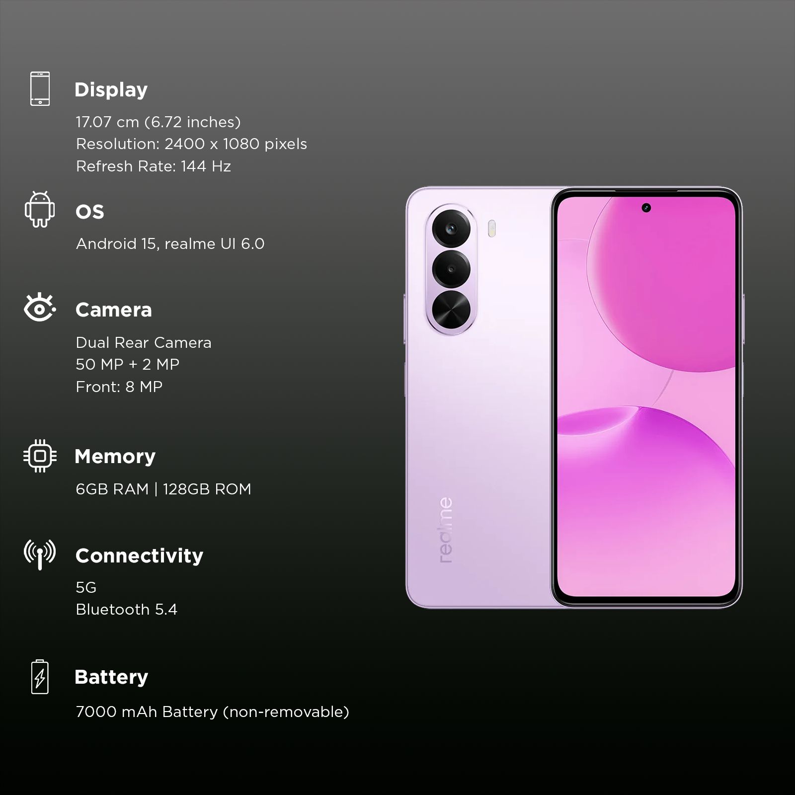 realme P4x 5G (6GB RAM, 128GB, Elegant Pink) realme P4x 5G (6GB RAM, 128GB, Elegant Pink)_3