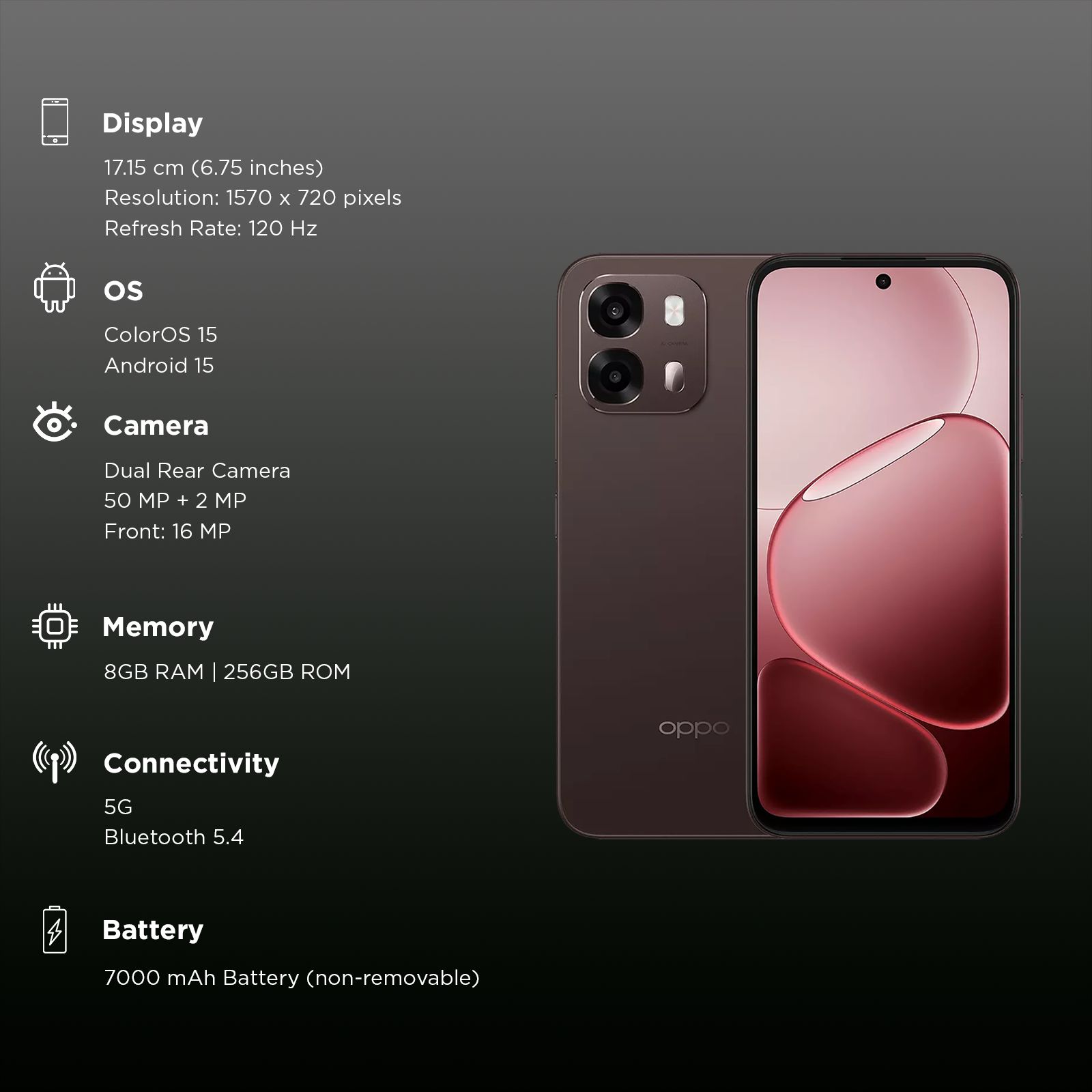 oppo A6 Pro 5G (8GB RAM, 256GB, Cappuccino Brown)_2