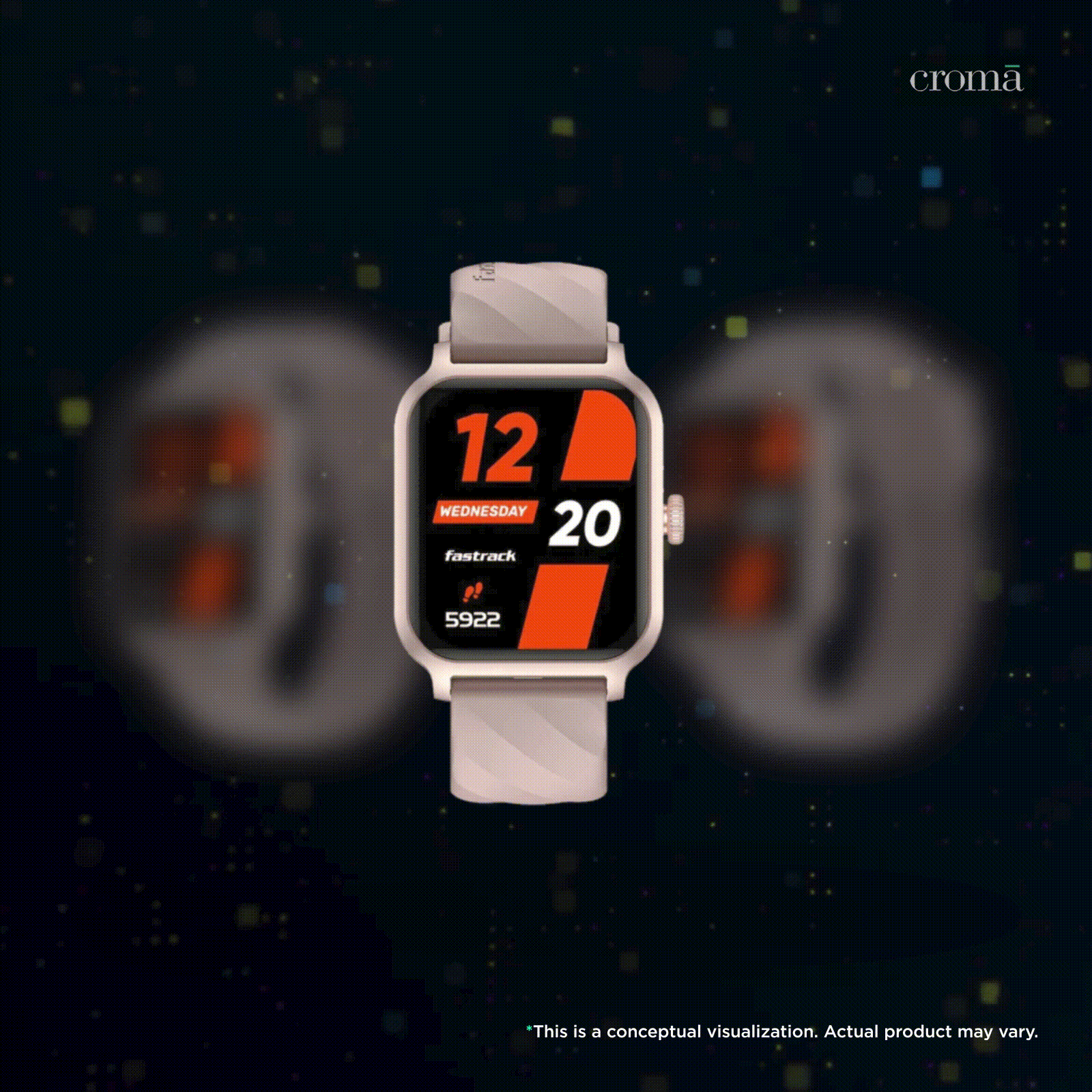 fastrack Rave FX2 Smartwatch with Bluetooth Calling (46.4mm UltraVU HD Display, IP68 Water Resistant, Beige Strap)_2