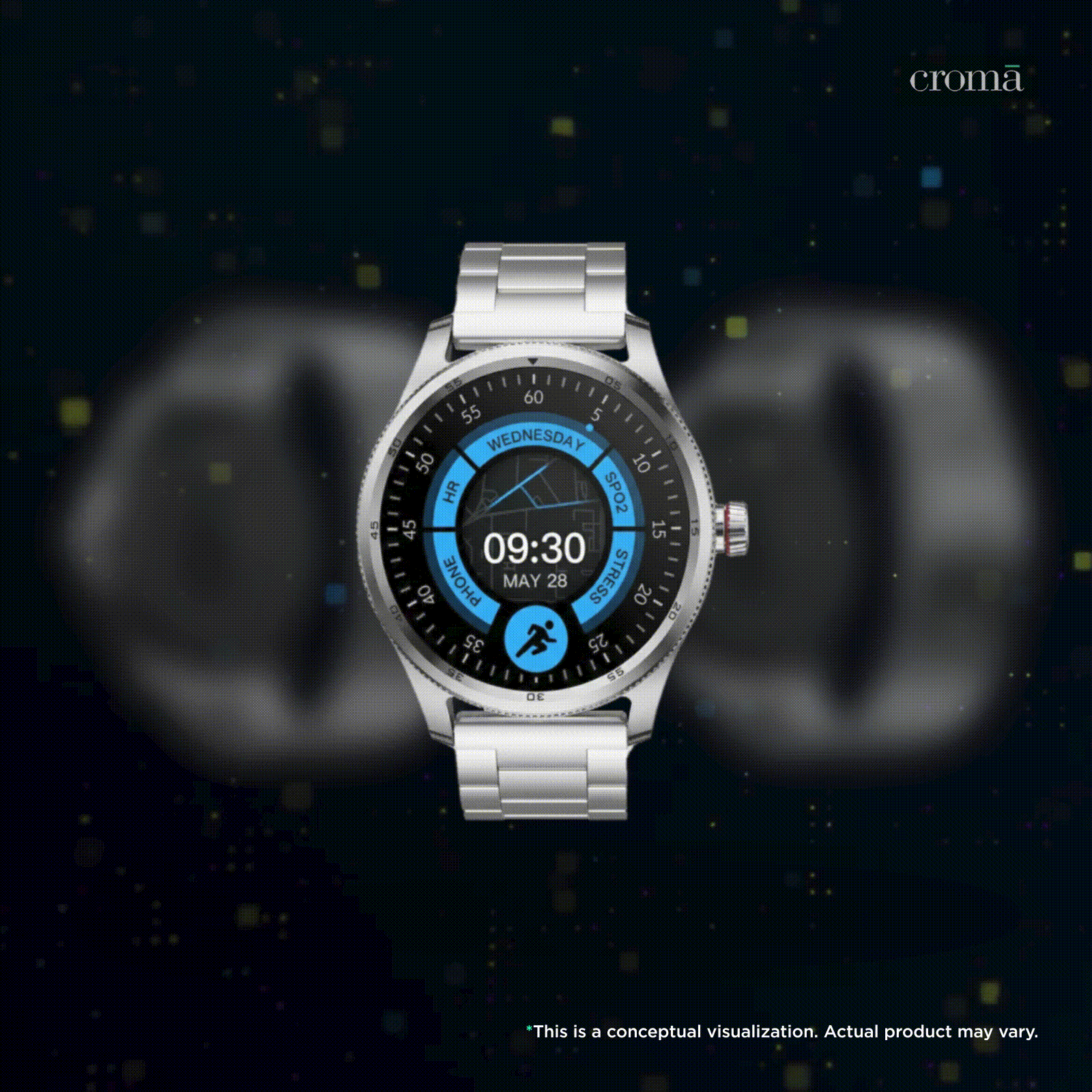 fastrack Magnus FX1 Smartwatch with Bluetooth Calling (35mm UltraVU Display, IP68 Water Resistant, Silver Strap)_2