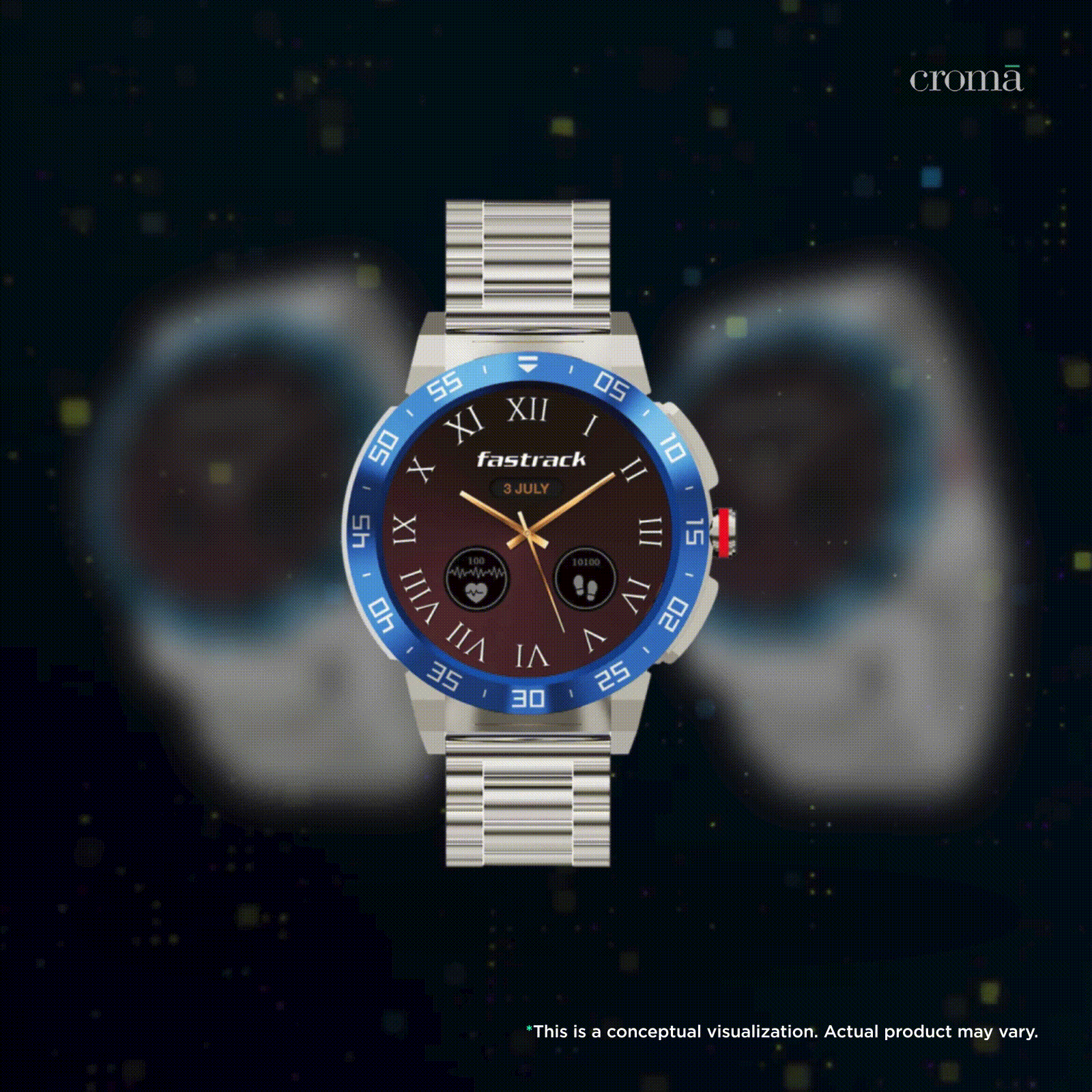 fastrack Magnus FX3 Smartwatch with Bluetooth Calling (37mm UltraVU Display, IP68 Water Resistant, Silver Metal Strap) fastrack Magnus FX3 Smartwatch with Bluetooth Calling (37mm UltraVU Display, IP68 Water Resistant, Silver Metal Strap)_2