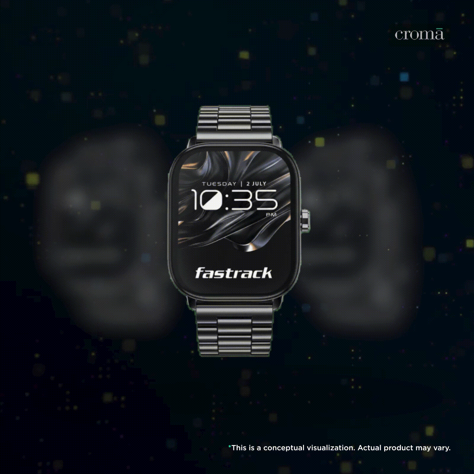 fastrack Radiant FX2 Smartwatch with Bluetooth Calling (52mm AMOLED Display, IP68 Water Resistant, Black Metal Strap) fastrack Radiant FX2 Smartwatch with Bluetooth Calling (52mm AMOLED Display, IP68 Water Resistant, Black Metal Strap)_2