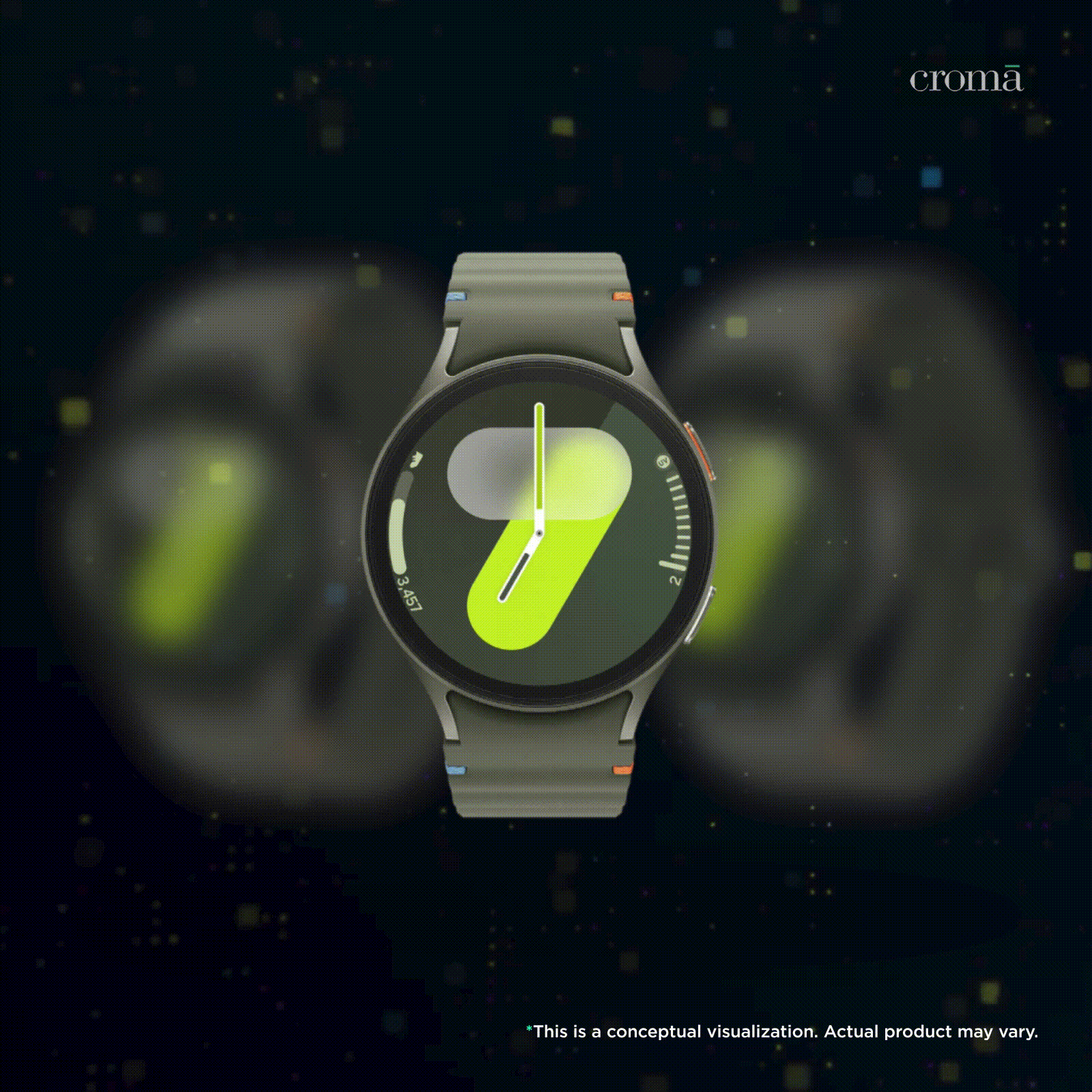 SAMSUNG Galaxy Watch7 Wi-Fi+Bluetooth Wear OS Smartwatch (37.3mm Super AMOLED Display, 3nm Processor, Dual-Frequency GPS, Green Strap)_1