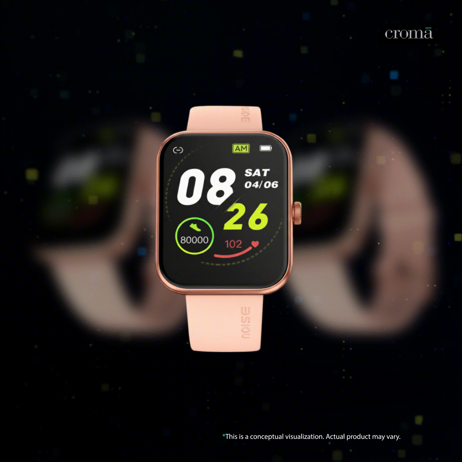 Noise ColorFit Victor 2025 Smartwatch with Bluetooth Calling (46.9mm TFT LCD Display, IP68 Water Resistant, Rose Pink Strap) Noise ColorFit Victor 2025 Smartwatch with Bluetooth Calling (46.9mm TFT LCD Display, IP68 Water Resistant, Rose Pink Strap)_2