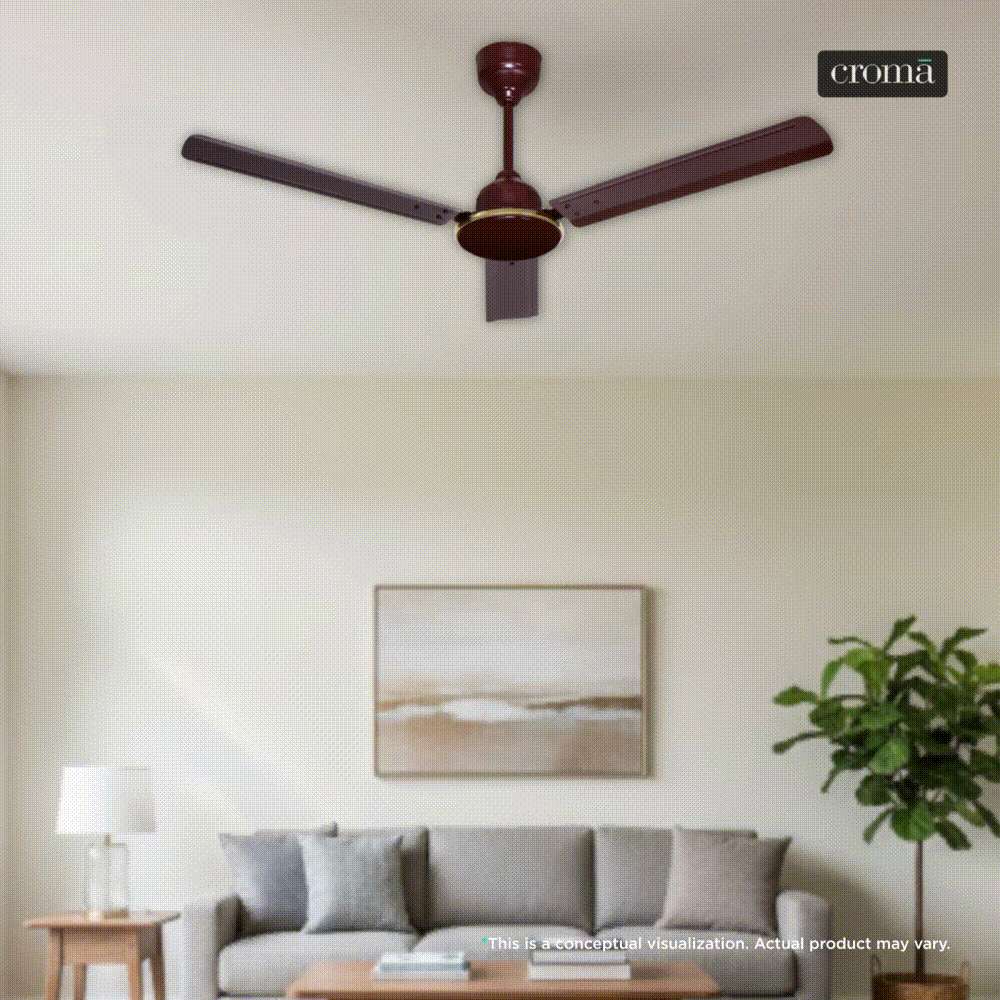 Croma 5 Star 1200mm 3 Blade BLDC Motor Ceiling Fan with Remote (Sleep Function, Brown) Croma 5 Star 1200mm 3 Blade BLDC Motor Ceiling Fan with Remote (Sleep Function, Brown)_1