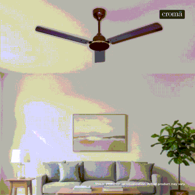 Croma 5 Star 1200mm 3 Blade BLDC Motor Ceiling Fan with Remote (Sleep Function, Brown)