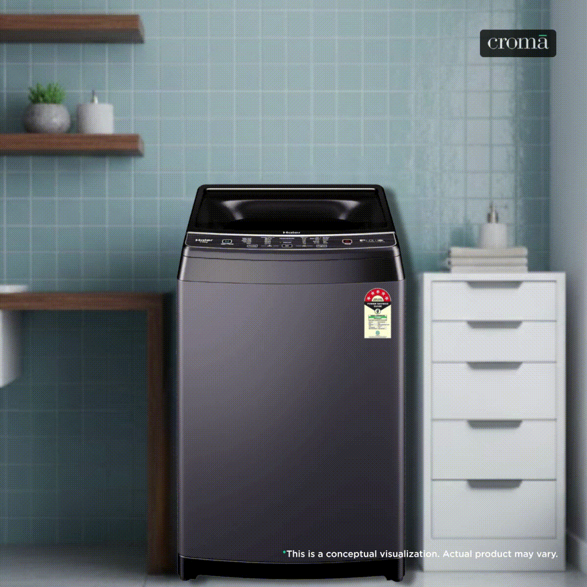 Haier 7 kg 5 Star Fully Automatic Top Load Washing Machine (826, HWM70-826BKNZPN1, Digital Display, Black)_2