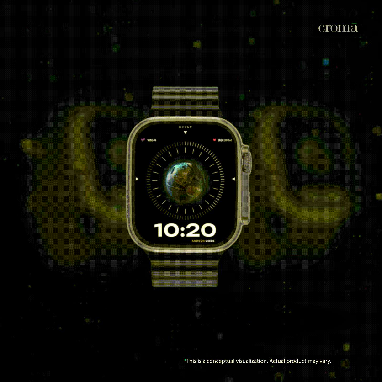 GOBOULT Crown Bluetooth Calling Android OS Smartwatch (49.5mm HD Display, Working Crown, Black Strap)_2
