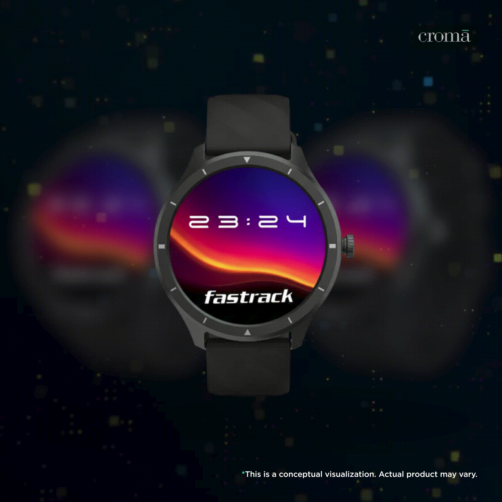 fastrack Revoltt FR2 Smartwatch with Bluetooth Calling (35mm UltraVU TFT Display, IP68 Water Resistant, Black Strap)_2
