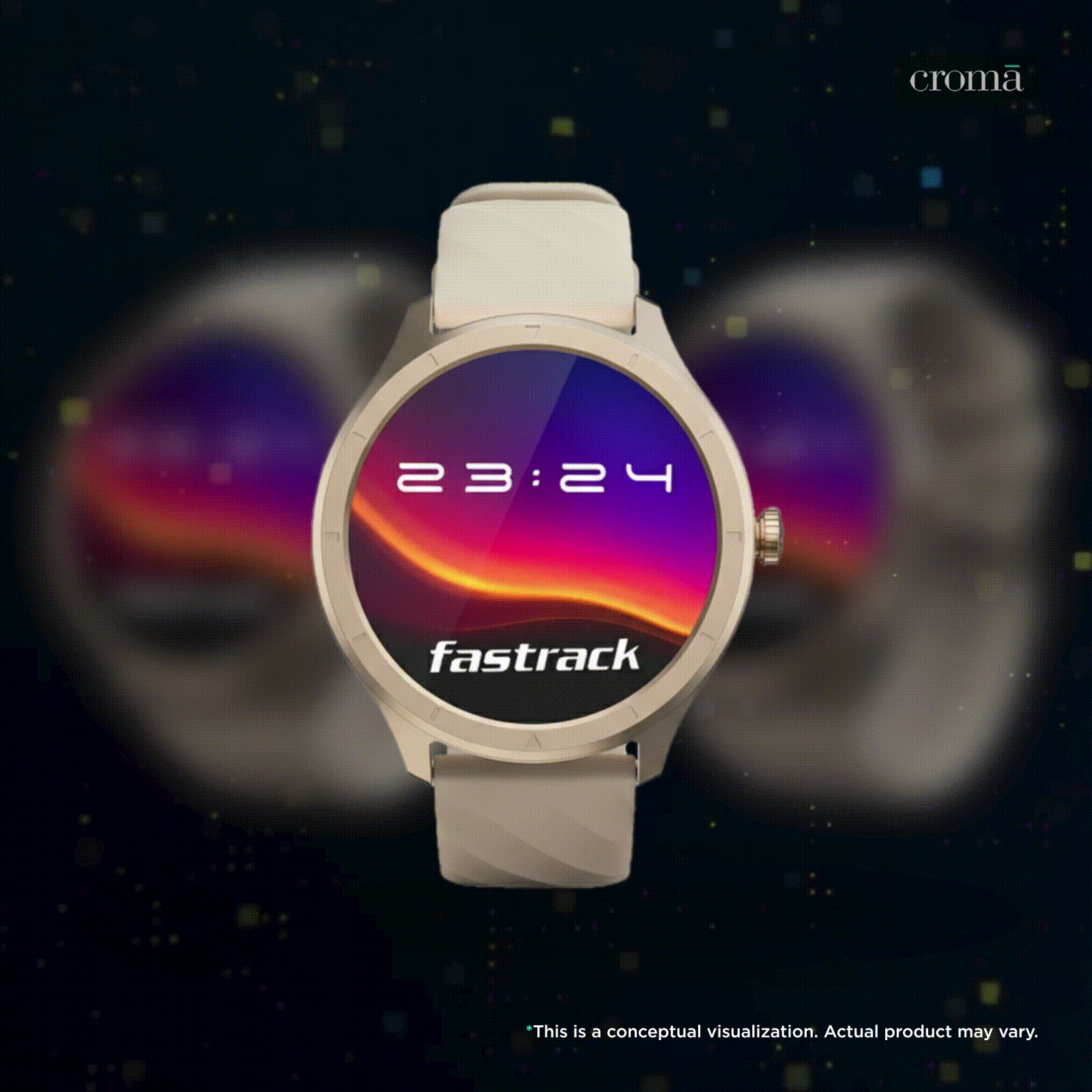 fastrack Revoltt FR2 Smartwatch with Bluetooth Calling (35mm UltraVU TFT Display, IP68 Water Resistant, Beige Strap) fastrack Revoltt FR2 Smartwatch with Bluetooth Calling (35mm UltraVU TFT Display, IP68 Water Resistant, Beige Strap)_2