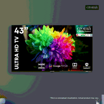 Croma 109 cm (43 inch) LED 4K Ultra HD Smart
                      Google TV 5.0 with Dolby Audio
