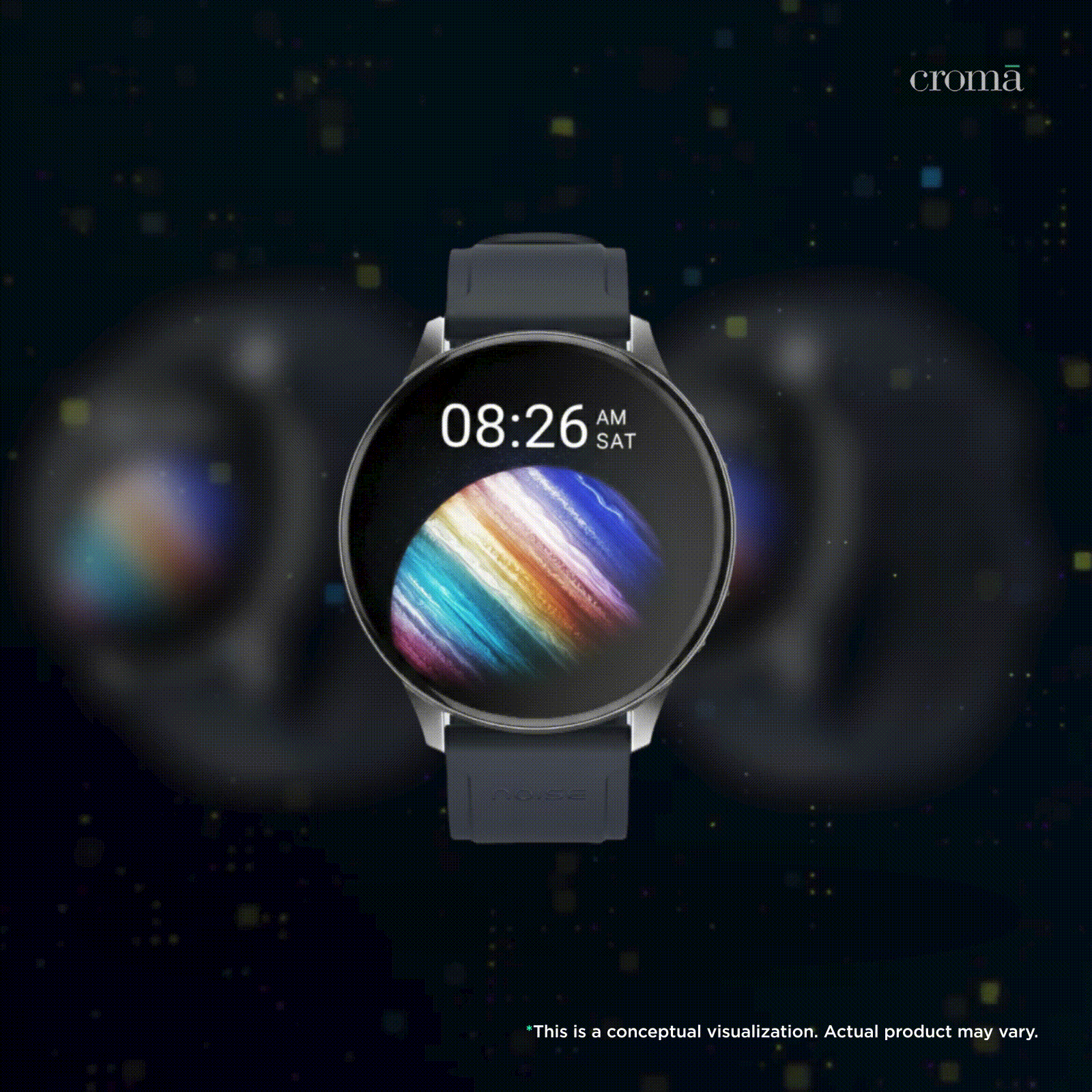 Noise Vortex Plus Smartwatch with Bluetooth Calling (37mm AMOLED Display, IP68 Water Resistant, Space Blue Strap)_2
