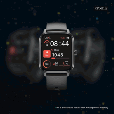 boAt Wave Astra Neo Smartwatch with Bluetooth Calling (46.4mm HD Display, IP68 Dust, Sweat, Splash Resistance, Active Black Strap)