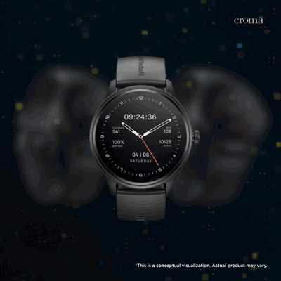 boAt Lunar Orbit 2 Smartwatch with Bluetooth Calling (35.3mm AMOLED Display, IP68 Water Resistance, Active Black Strap)