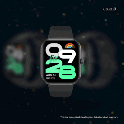 Redmi Move Bluetooth Android 6.0 Smartwatch (47mm AMOLED Display, 140+ Sports Modes, Quick Release TPU Black Drift Strap)