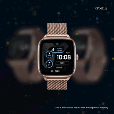 boAt Storm Verge Smartwatch with Bluetooth Calling (43.7mm Ultra HD Display, IP68 Dust, Sweat & Splash Resistance, Rose Gold Strap)