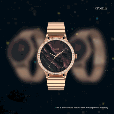 noise NoiseFit Diva Araya Smartwatch with Bluetooth Calling (32.51mm AMOLED Display, IP67 Dust & Water Resistance, Iconic Rose Gold Strap)