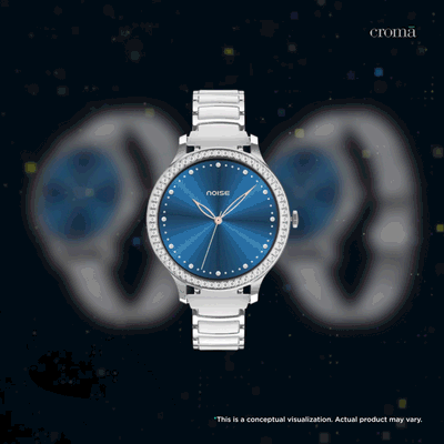 noise NoiseFit Diva Araya Smartwatch with Bluetooth Calling (32.51mm AMOLED Display, IP67 Dust & Water Resistance, Frost Silver Ceramic Strap)