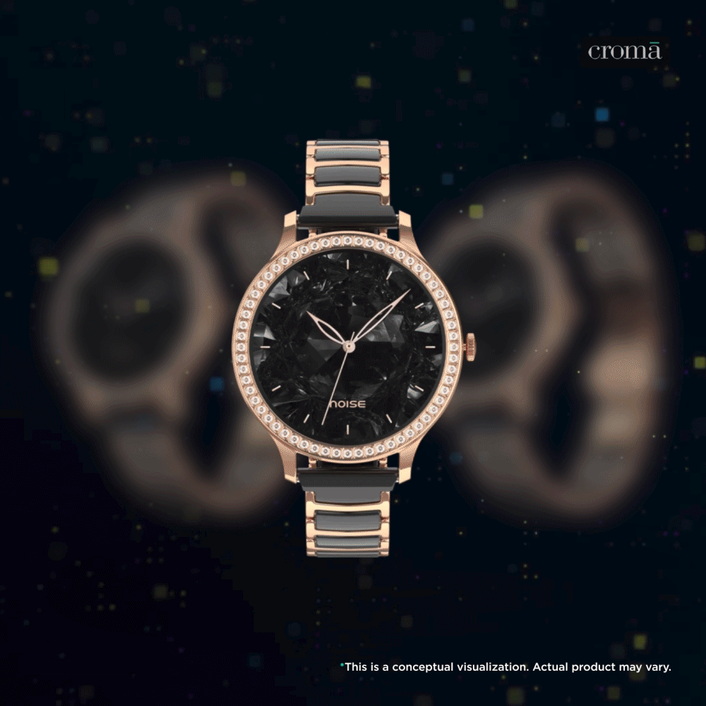 noise NoiseFit Diva Araya Smartwatch with Bluetooth Calling (32.51mm AMOLED Display, IP67 Dust & Water Resistance, Rose Gold Ceramic Strap)_1