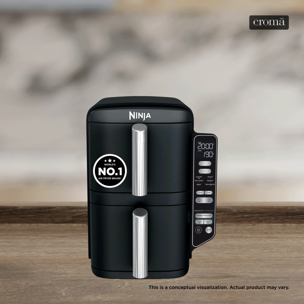 Ninja Double Stack 7.6L 2470 Watt Digital Air Fryer with Max Crisp Technology (Black) Ninja Double Stack 7.6L 2470 Watt Digital Air Fryer with Max Crisp Technology (Black)_1