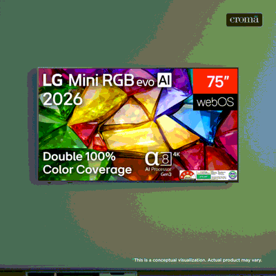 LG MRGB85 189 cm (75 inch) 4 Star Mini RGB 4K Ultra HD Smart webOS 26 TV with AI HDR Remastering (2026 model)