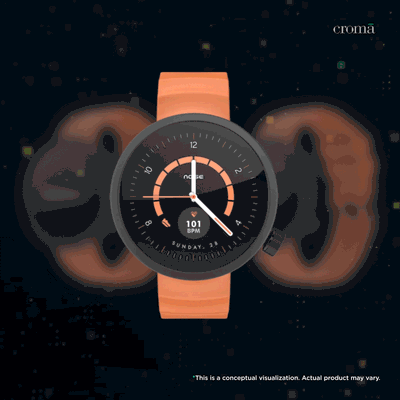 Noise ALT WATCH 1 Smartwatch Noise AI (33.5mm AMOLED Display, IP68 Dust & 1 ATM Water Resistance, Chosen Orange Strap)