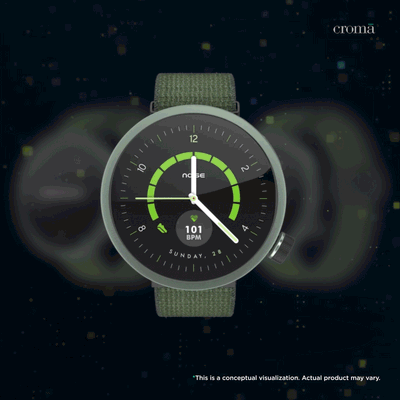 Noise ALT WATCH 1 Smartwatch Noise AI (33.5mm AMOLED Display, IP68 Dust & 1 ATM Water Resistance, Chosen Green Strap)