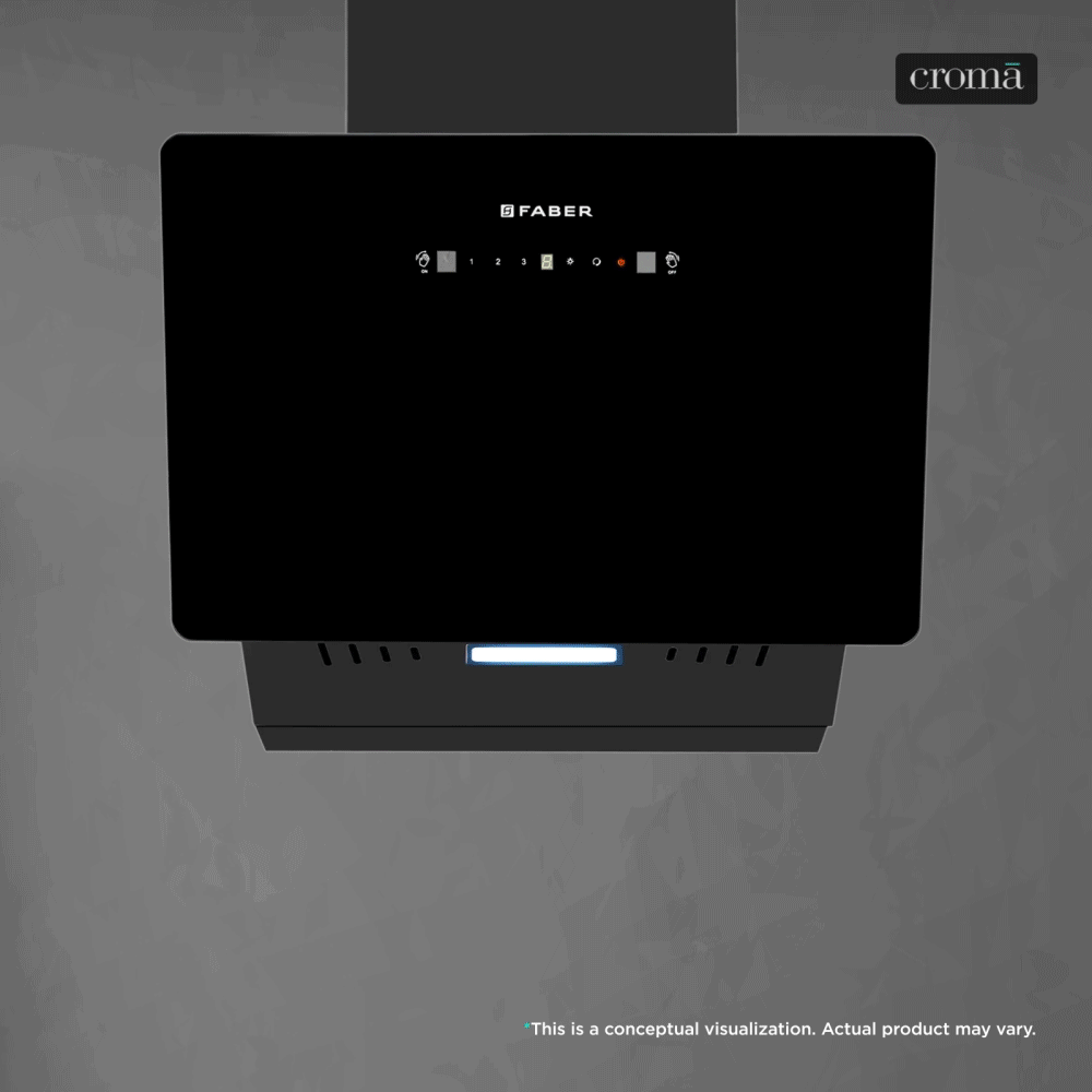 Faber HOOD ALLURE 3D BLDC HC SC FL BK IN 60 - V 60cm 1500m3/hr Ductless Auto Clean Wall Mounted Chimney with Touch and Gesture Control (Black) Faber HOOD ALLURE 3D BLDC HC SC FL BK IN 60 - V 60cm 1500m3/hr Ductless Auto Clean Wall Mounted Chimney with Touch and Gesture Control (Black)_1