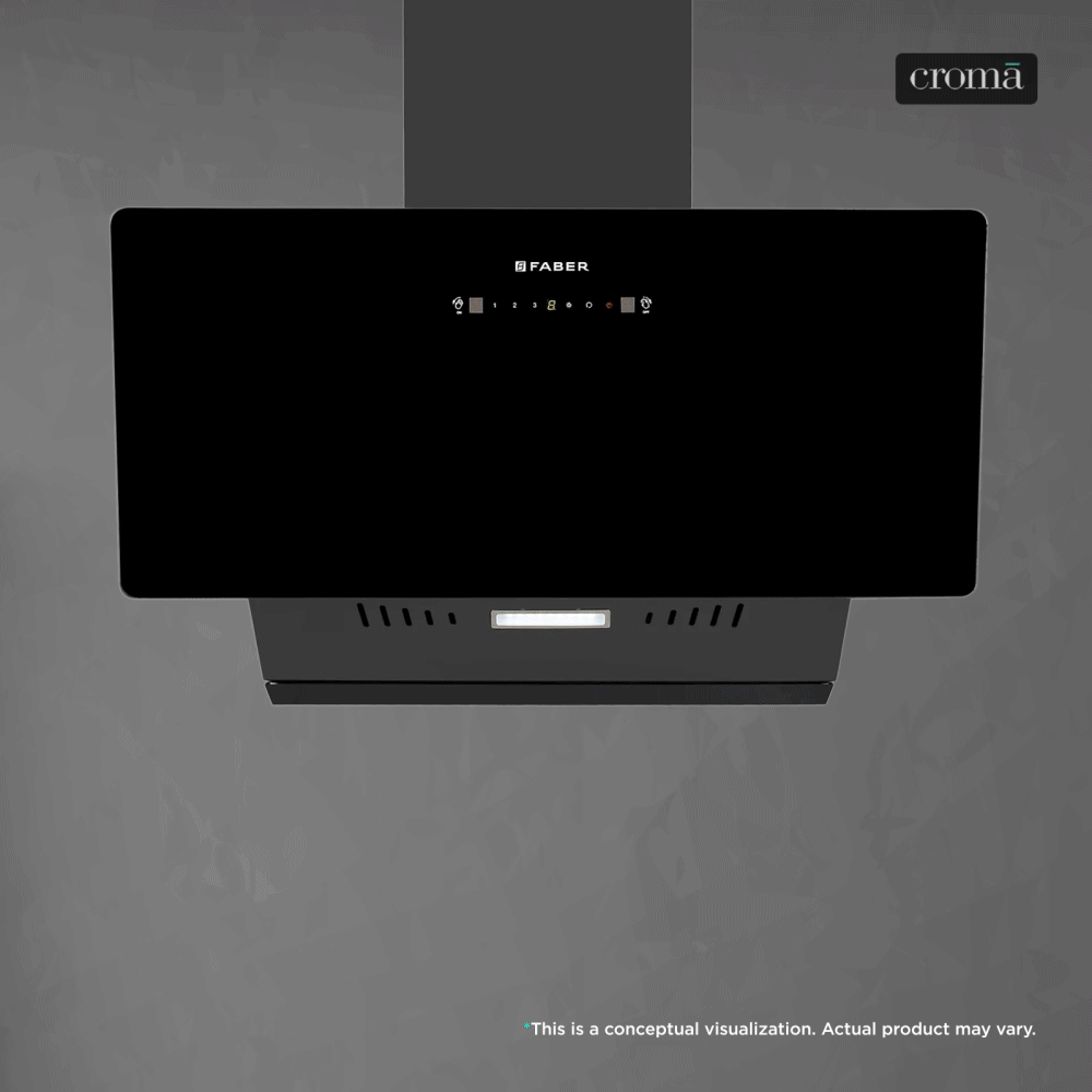 Faber HOOD ALLURE 3D BLDC HC SC FL BK IN 90 - V 90cm 1500m3/hr Ductless Auto Clean Wall Mounted Chimney with Touch and Gesture Control (Black)_1