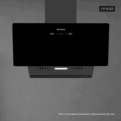 Faber HOOD ALLURE 3D BLDC HC SC FL BK IN 90 - V 90cm 1500m3/hr Ductless Auto Clean Wall Mounted Chimney with Touch and Gesture Control (Black)