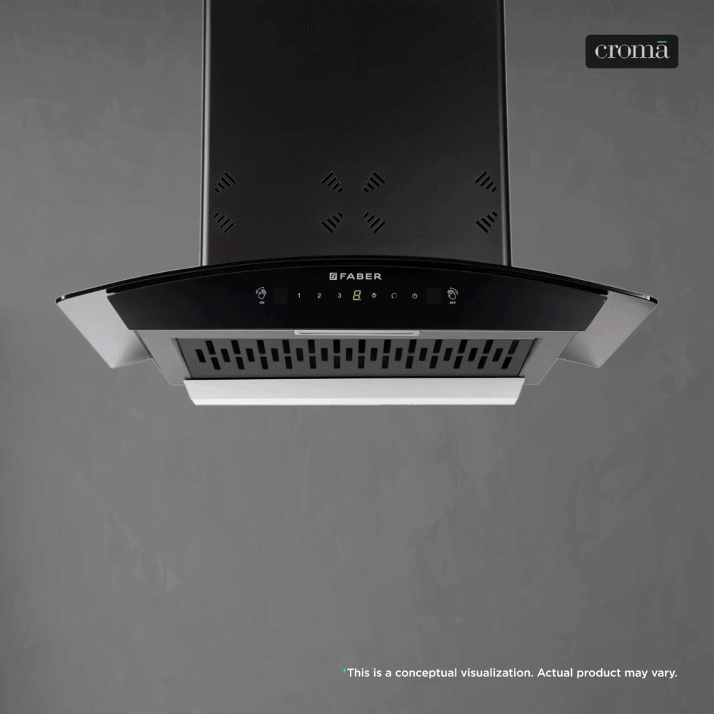 Faber HOOD STELLA 3D IN HC SC FL BK 60 60cm 1400m3/hr Ductless Heat Auto Clean Wall Mounted Chimney with Odour Sensor (Black) Faber HOOD STELLA 3D IN HC SC FL BK 60 60cm 1400m3/hr Ductless Heat Auto Clean Wall Mounted Chimney with Odour Sensor (Black)_1