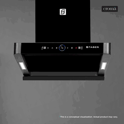 Faber HOOD APOLLO FL HC BLDC BK IN 60cm 1600m3/hr Ductless Auto Clean Wall Mounted Chimney with Touch and Gesture Control (Black)