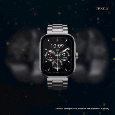 boAt Wave Sigma 3 Curv Smartwatch with Bluetooth Calling (51mm HD Display, IP68 Water Resistance, Steel Black Strap)