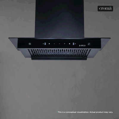 elica FLT FL 600 HAC LTW MS NERO 60cm 1500m3/hr Ducted Auto Clean Wall Mounted Chimney with Motion Sensor (Black)