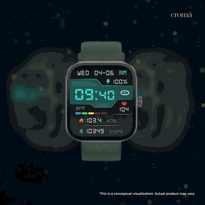 fastrack Revoltt FS3 Smartwatch with Bluetooth Calling (51mm TFT Display, IP68 Water Resistant, Drak Green Strap)