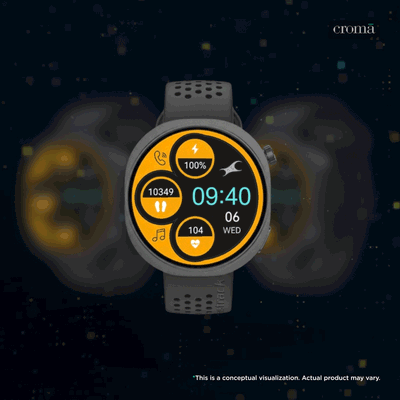 fastrack Revoltt R3 Pro Smartwatch with Bluetooth Calling (36.3mm AMOLED Display, IP68 Water Resistant, Black Strap)