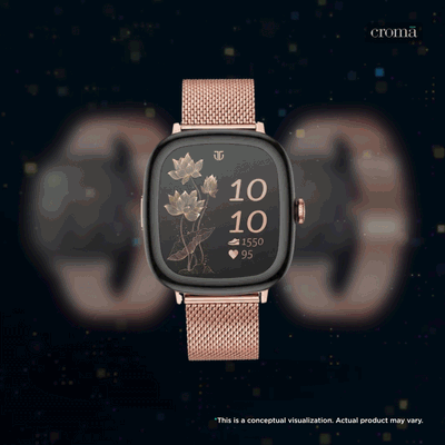 Titan AiRA Smartwatch with Bluetooth Calling (43.1mm, AMOLED Display, IP68 Water Resistant, Rose Gold Strap)