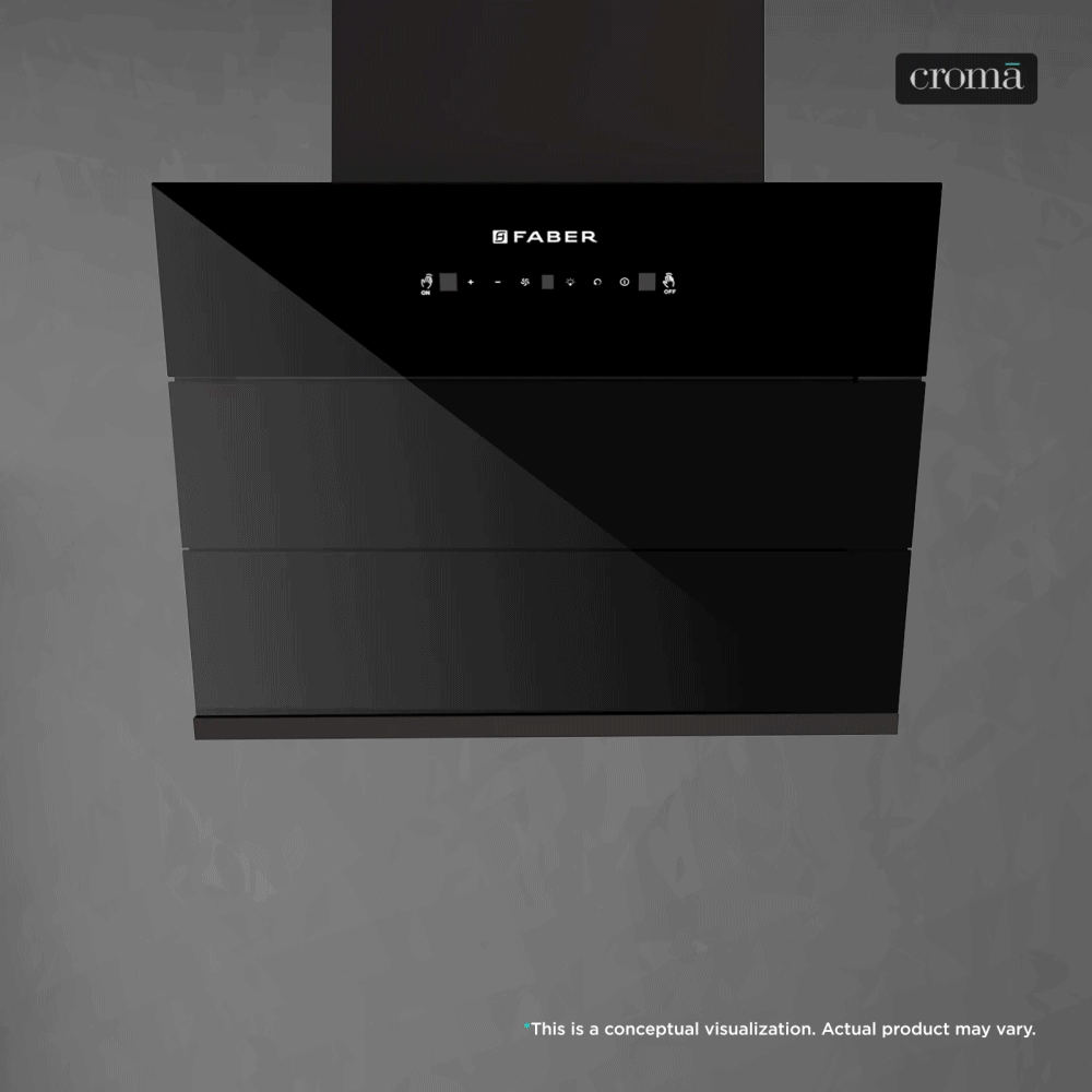 Faber HOOD GLORY BLDC FL SC HC BK IN 60 - V 60cm 1500m3/hr Ductless Auto Clean Wall Mounted Chimney with Touch and Gesture Control (Black) Faber HOOD GLORY BLDC FL SC HC BK IN 60 - V 60cm 1500m3/hr Ductless Auto Clean Wall Mounted Chimney with Touch and Gesture Control (Black)_1