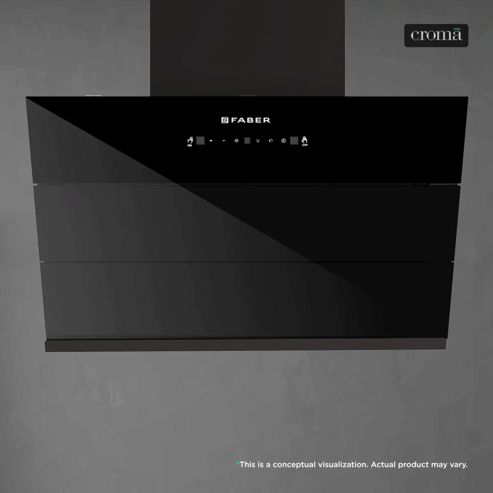 Faber HOOD GLORY BLDC FL SC HC BK IN 75 - V 75cm 1500m3/hr Ductless Auto Clean Wall Mounted Chimney with Touch and Gesture Control (Black) Faber HOOD GLORY BLDC FL SC HC BK IN 75 - V 75cm 1500m3/hr Ductless Auto Clean Wall Mounted Chimney with Touch and Gesture Control (Black)_1