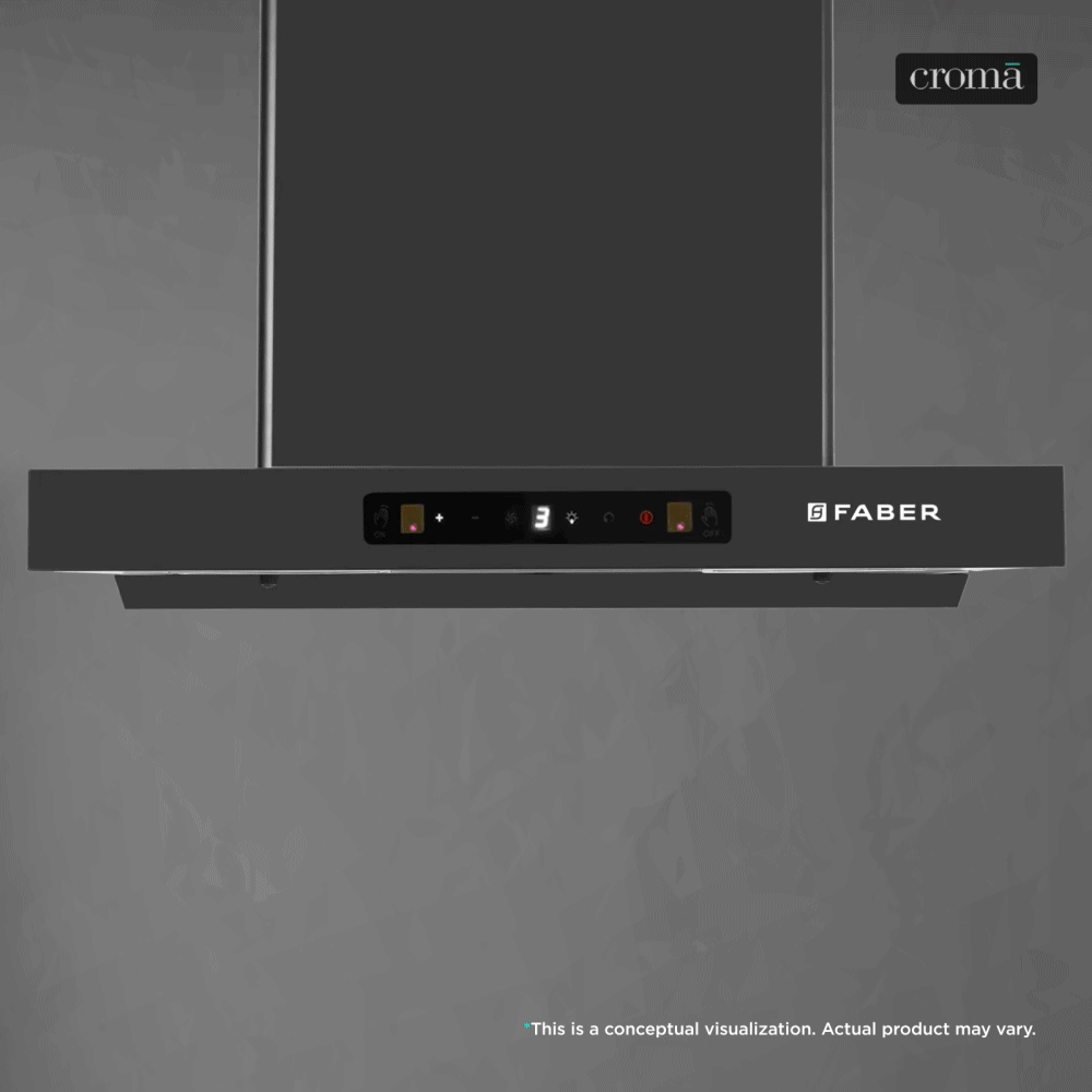 Faber HOOD MAJESTIC BLDC TC FL SC HC BK IN 60 - T 60cm 1500m3/hr Ducted Auto Clean Wall Mounted Chimney with Touch and Gesture Controls (Black) Faber HOOD MAJESTIC BLDC TC FL SC HC BK IN 60 - T 60cm 1500m3/hr Ducted Auto Clean Wall Mounted Chimney with Touch and Gesture Controls (Black)_1
