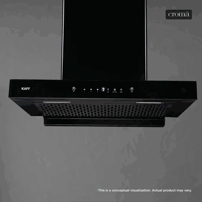 KAFF INSPRO DHC 60cm 1350m3/hr Ductless Auto Clean Wall Mounted Chimney with Touch & Gesture Control (Matt Black)