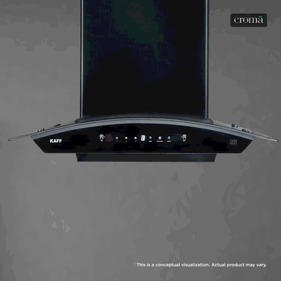 KAFF INSCON DHC 60cm 1350m3/hr Ductless Auto Clean Wall Mounted Chimney with Touch & Gesture Control (Matt Black)
