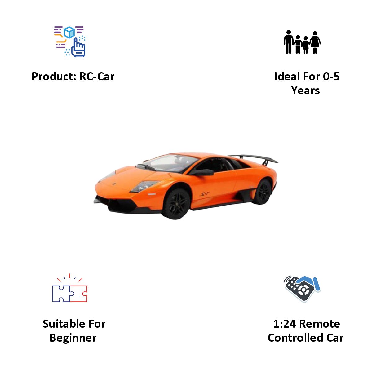 Lamborghini Murcielago LP670-4 1:24 Remote Controlled Car (SW-562, Orange)_5