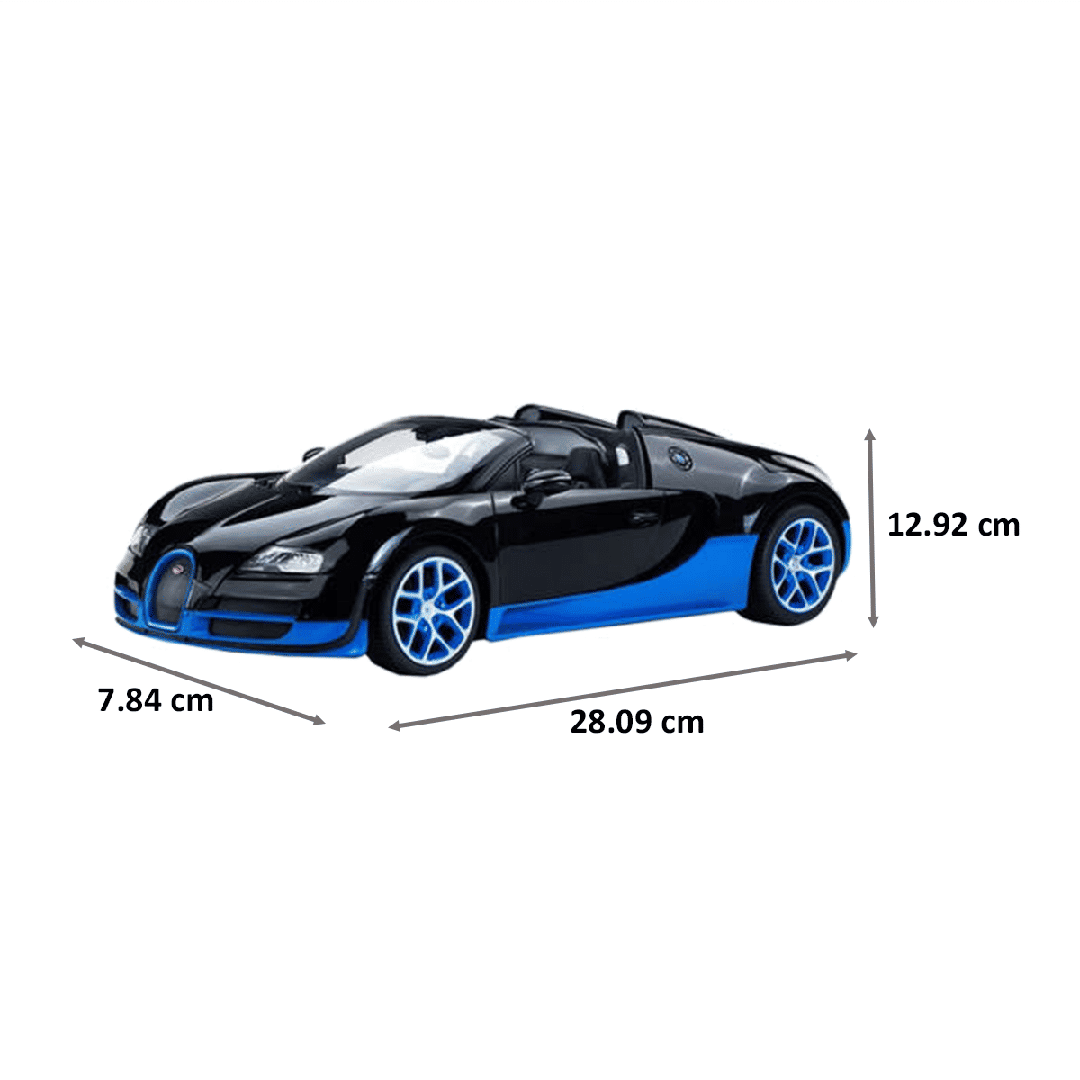 Bugatti Veyron 16.4 Grand Vitesse 1: 14 Remote Controlled Car (Black/Blue)_2