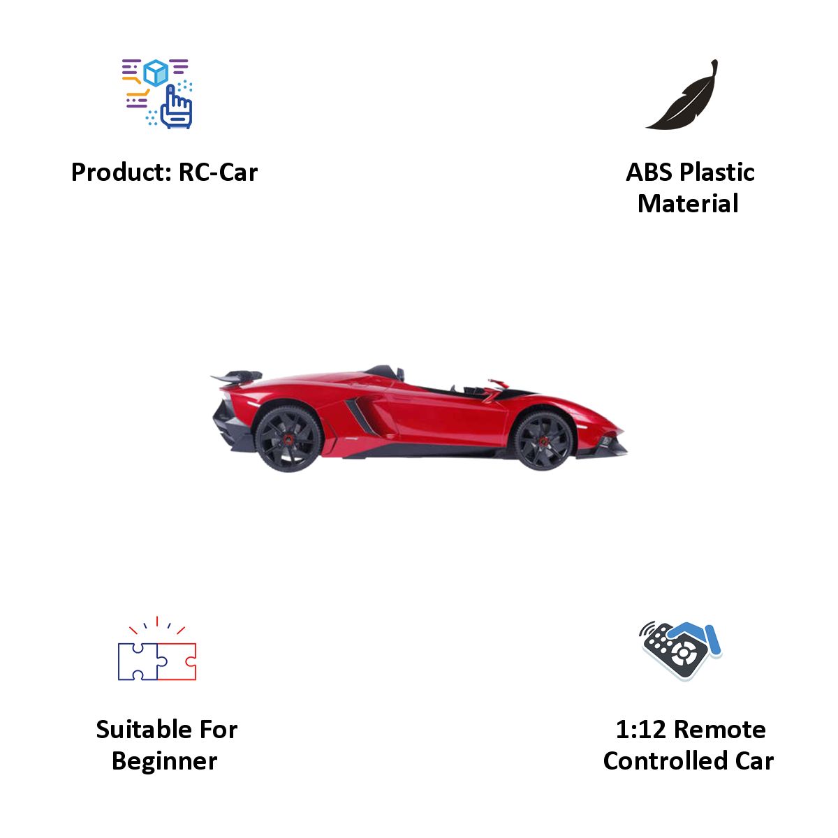 Lamborghini Aventador J 1:12 Remote Controlled Car (Red)_4