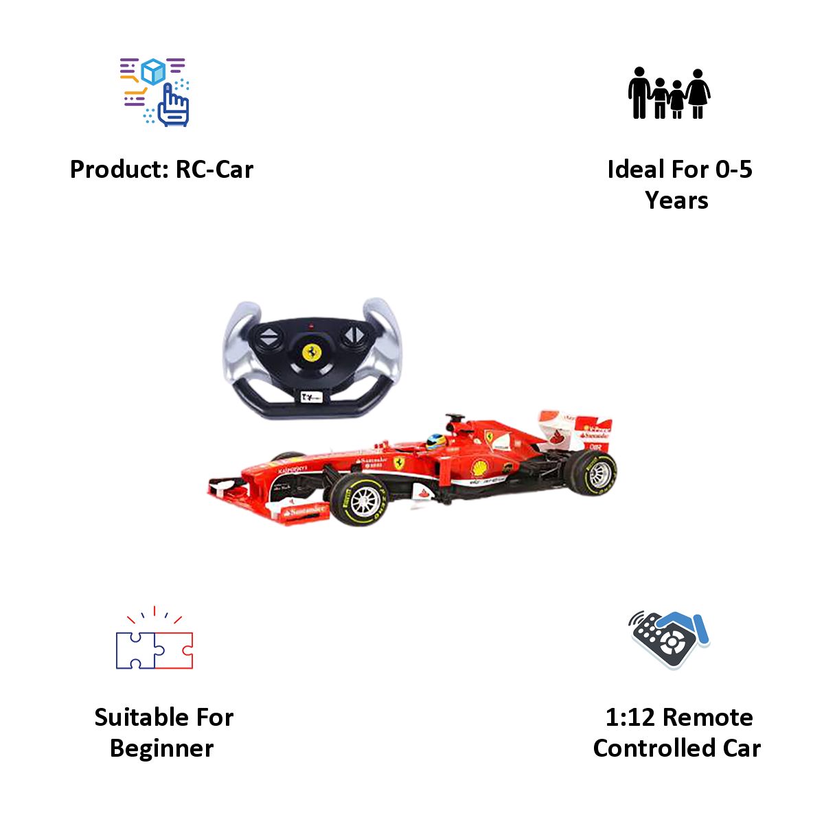 Rastar Ferrari F1 1:12 Remote Controlled Toy Car (SW-521, Red)_5