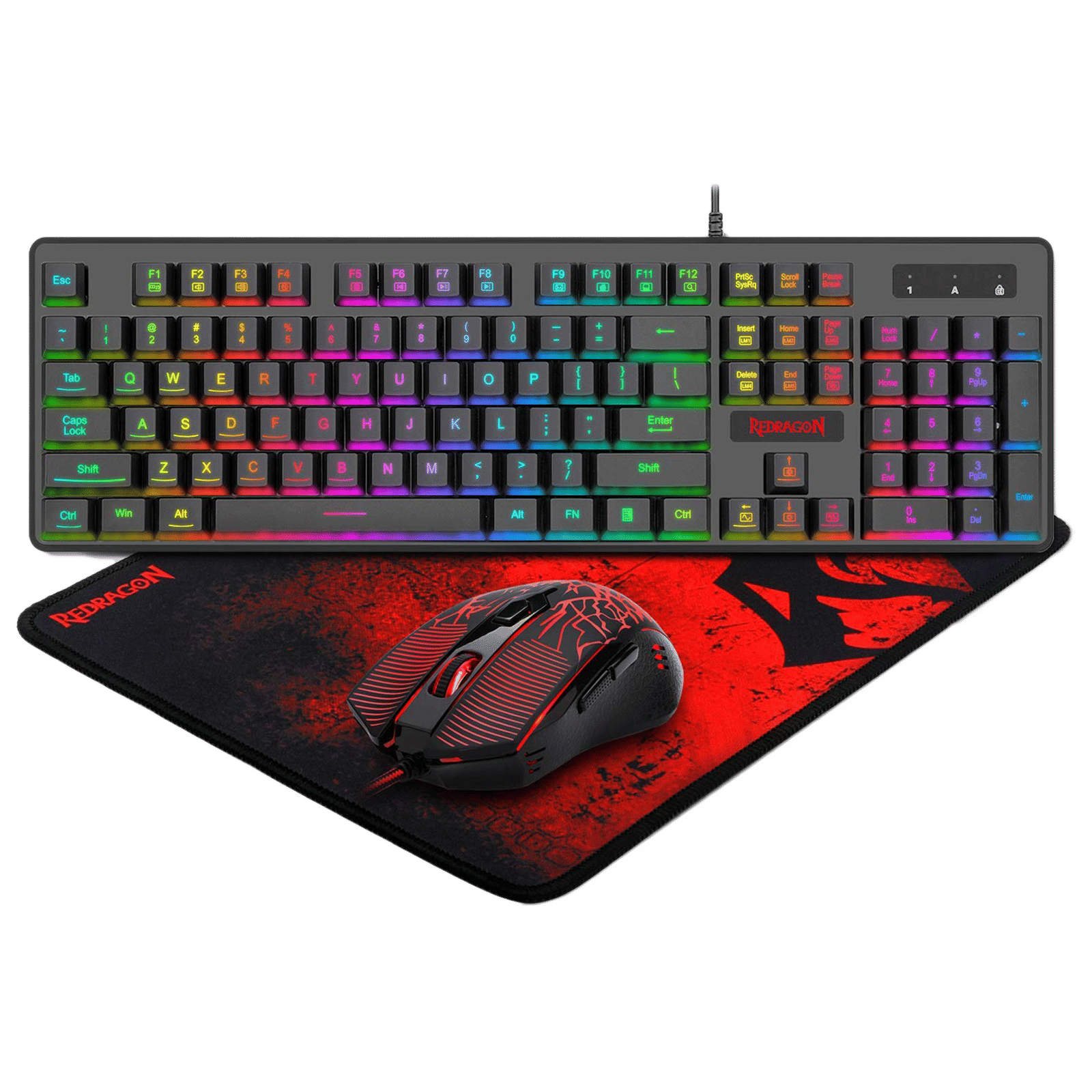 REDRAGON S107 3 IN 1 Wired Gaming Keyboard & Mouse Combo (Backlit Technology, Black) REDRAGON S107 3 IN 1 Wired Gaming Keyboard & Mouse Combo (Backlit Technology, Black)_1